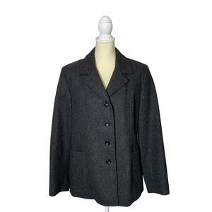 Izzi Collections Charcoal Gray 100% Wool Pea Coat Women's Size Large